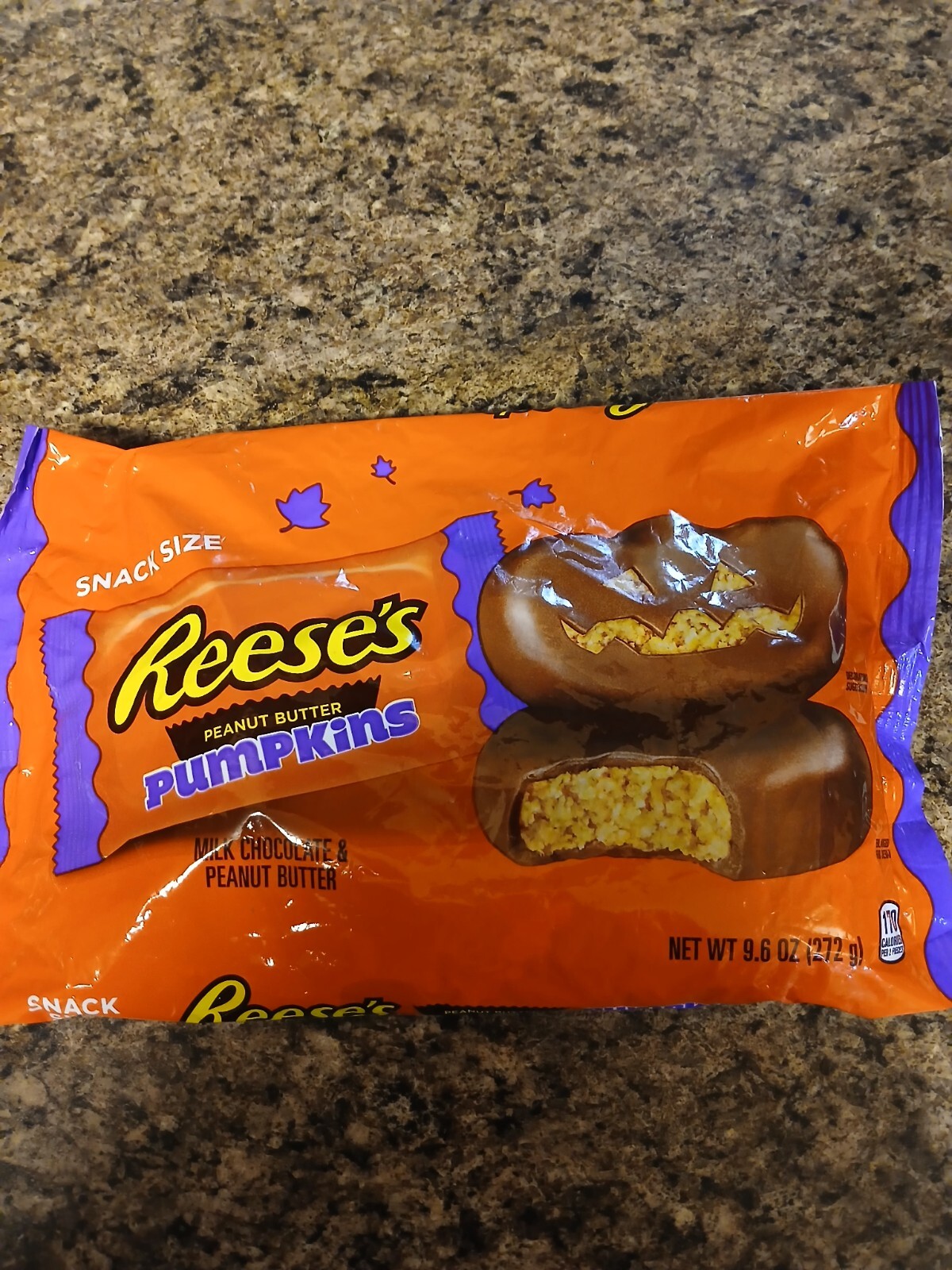Reese’s Milk Chocolate Snack Size Peanut Butter Pumpkins Halloween Candy Bag 9.6