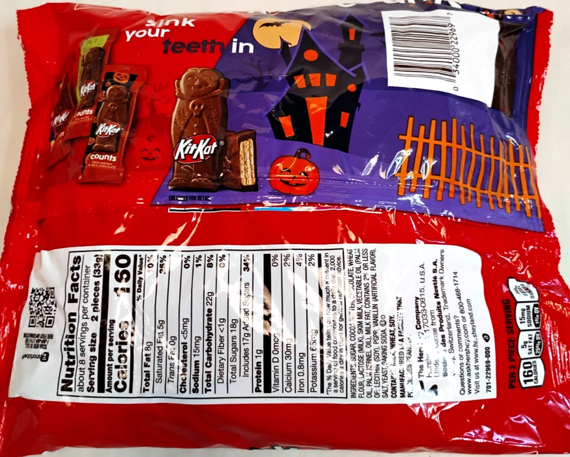 Kit Kat Counts Snack Size Milk Chocolate Wafer Candy 9.44 oz Bag NEW Sealed