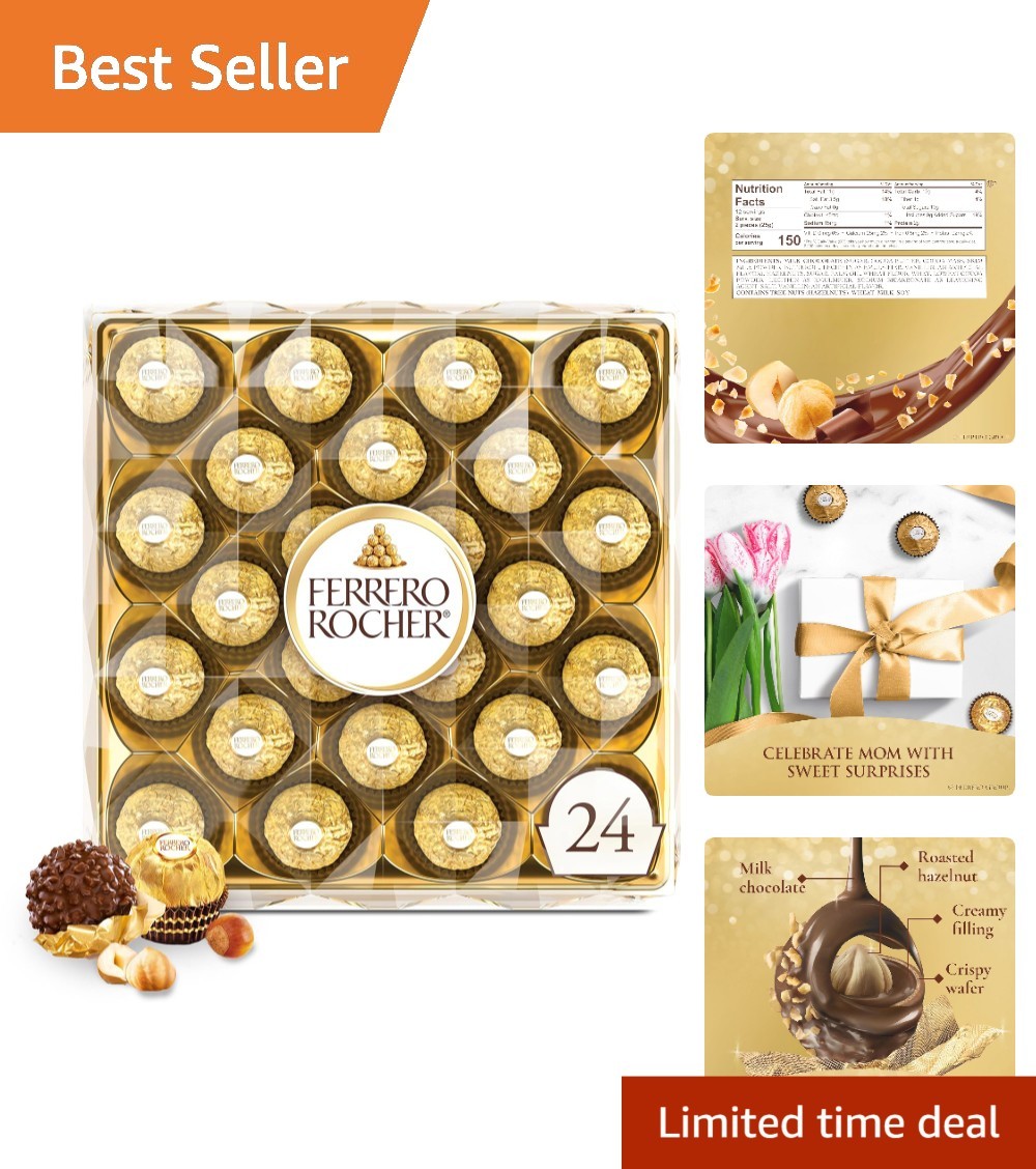 Gourmet Hazelnut Milk Chocolate Gift Box 24 Pieces Perfect for Gifts