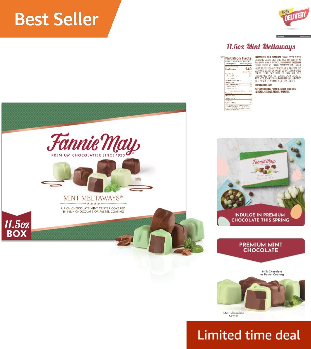 Indulgent 11.5 oz Milk Chocolate Mint Meltaways – Perfect Gift for All Occasions