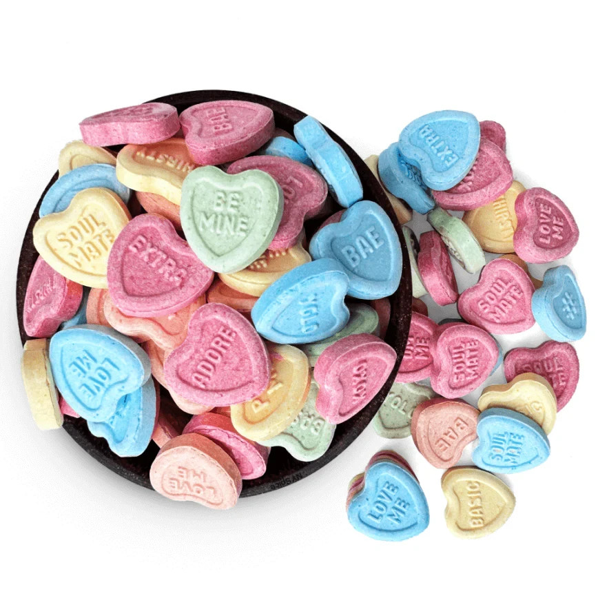 Conversation Hearts , Heart Shaped Tart Candies 8oz TO 5lb