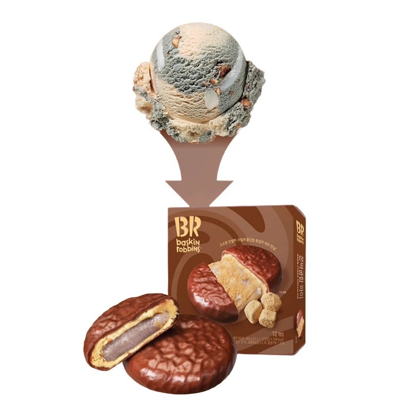 BASKIN ROBBINS CHOCO PIE series Made in Korea CREAM MOCHI PIE