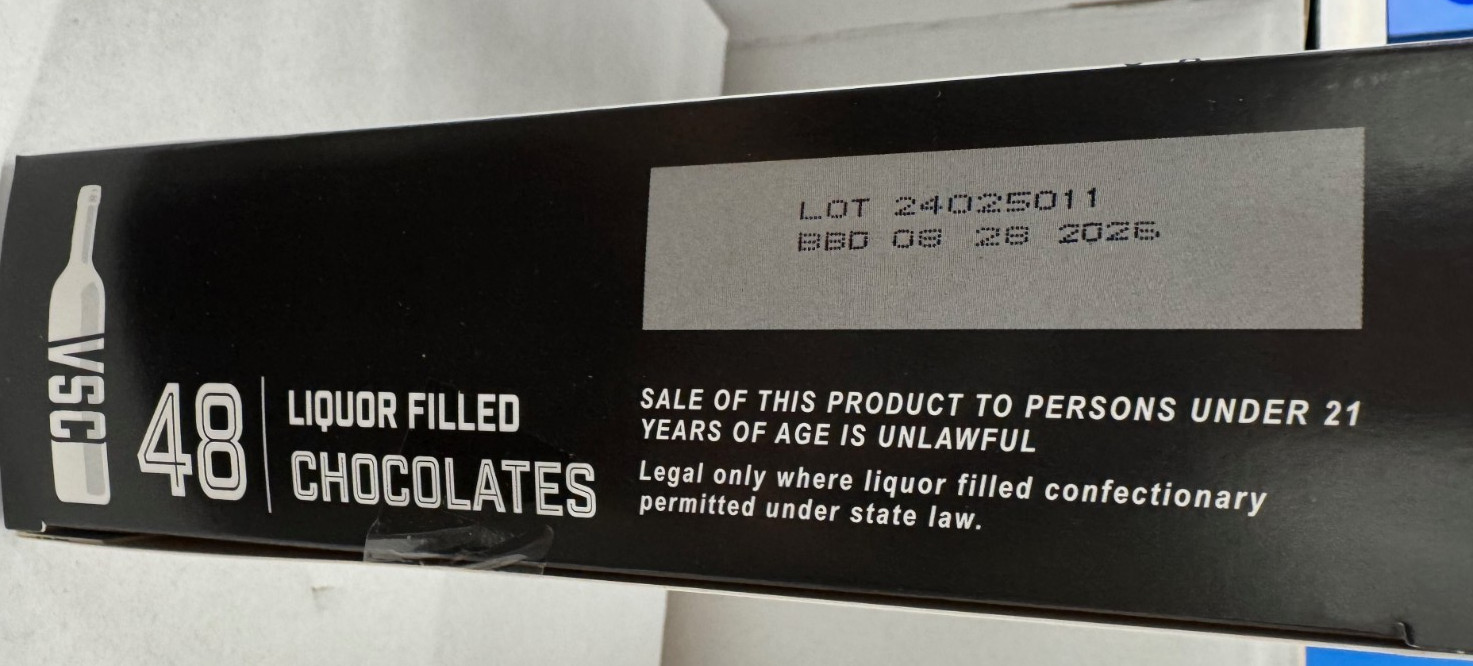VSC Liquor Filled Chocolates Gift Wooden Box 36 CT 14 oz Holiday 2024