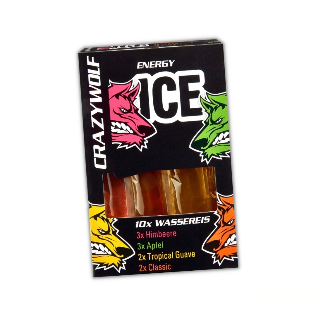 CRAZY WOLF Energy Drink Freezer Ice Pops -Made in ITALY- 10 pops- FREE SHIPPING