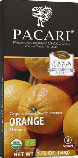 Pacari Orange Chocolate Bar – 1.76 oz. – 50 g.