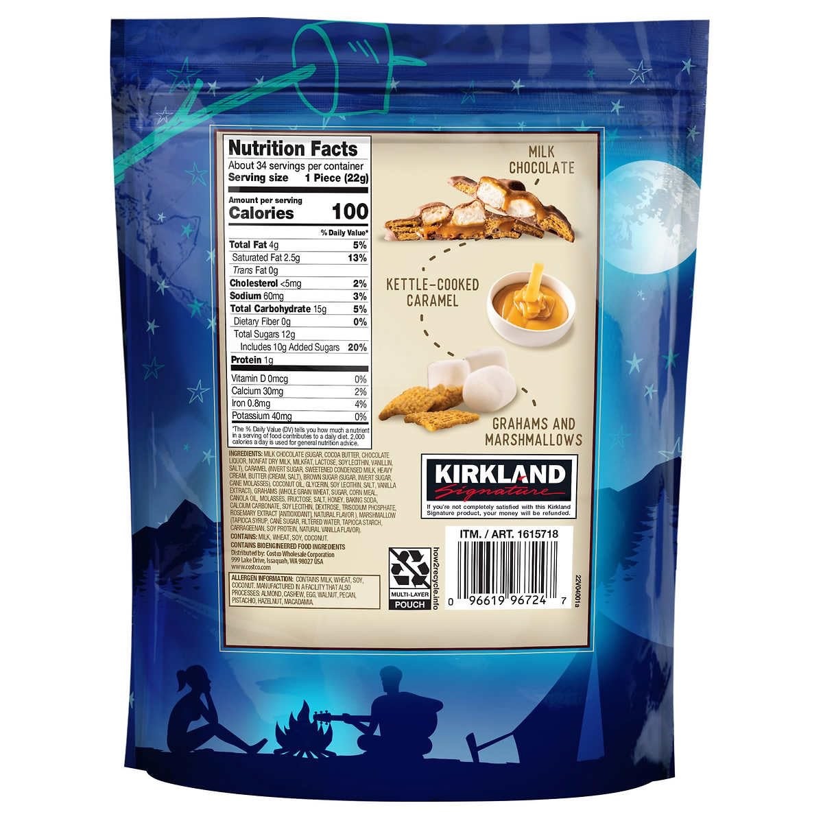 Kirkland Signature Caramel S’Mores Milk Chocolate Clusters 26.3 oz PACK OF 2