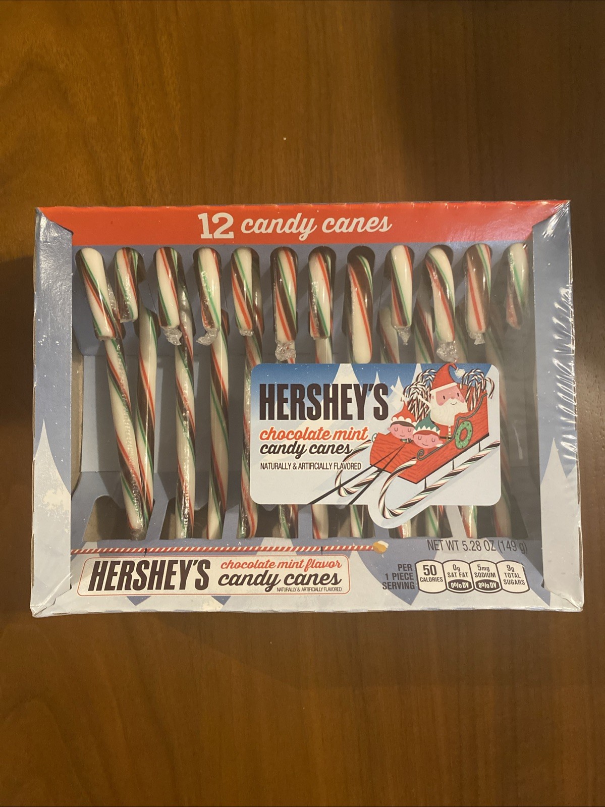 Hershey’s Chocolate Mint Flavors Candy Canes 12 Count Box Sealed