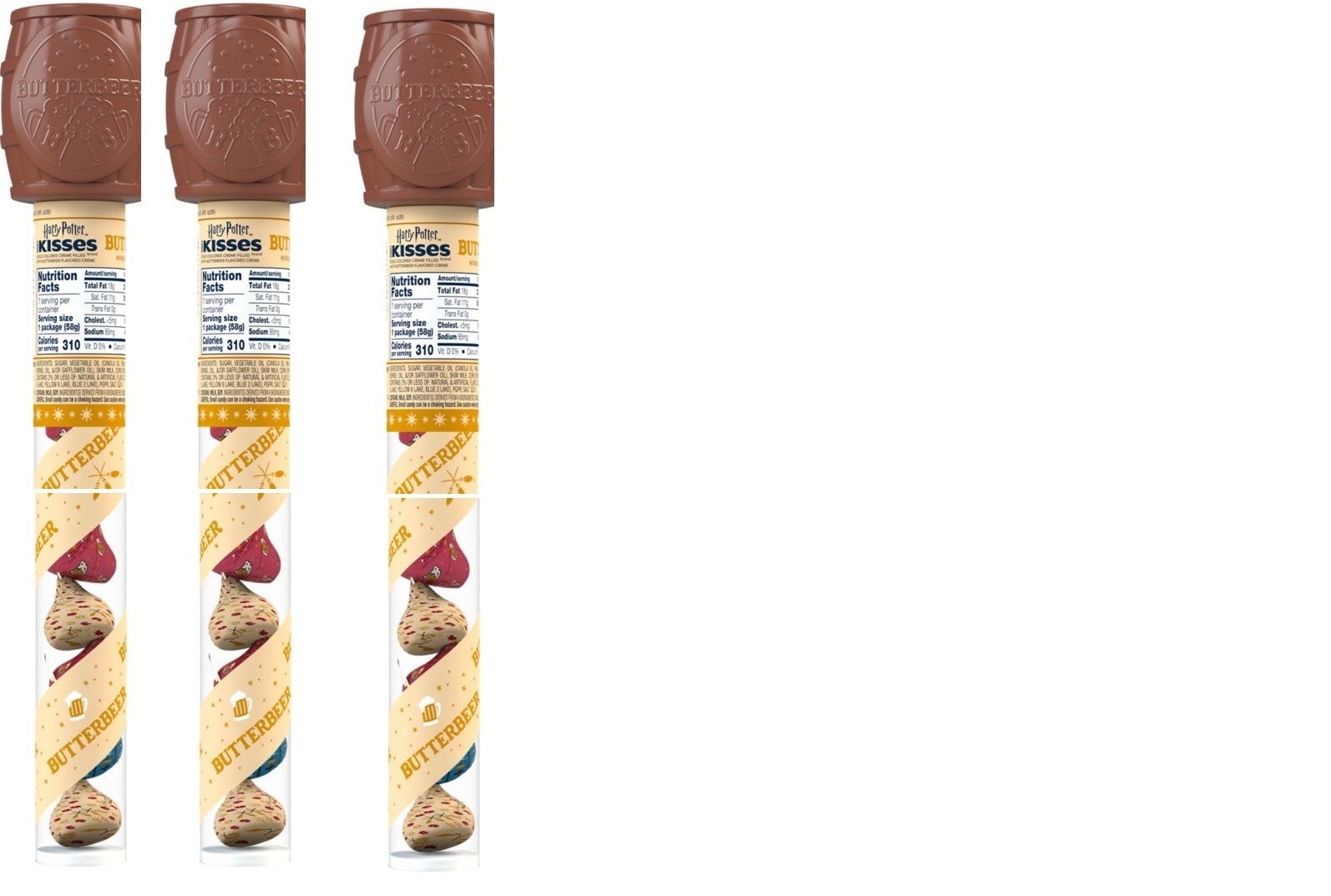 Harry Potter Butterbeer Hershey Kisses Tube (pack of 3)