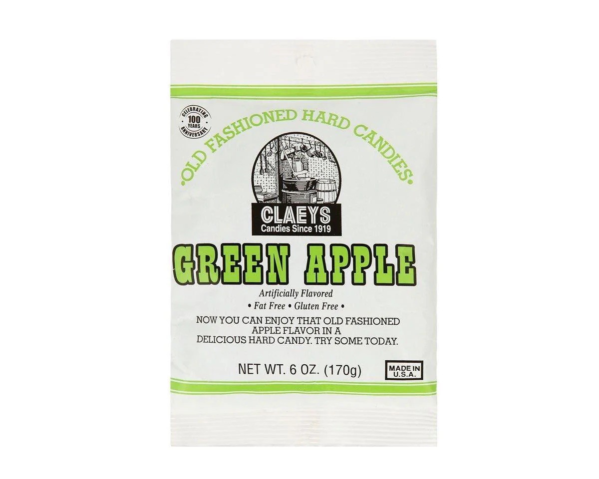 Claeys Old Fashioned Hard Candy Green Apple 6oz Bag