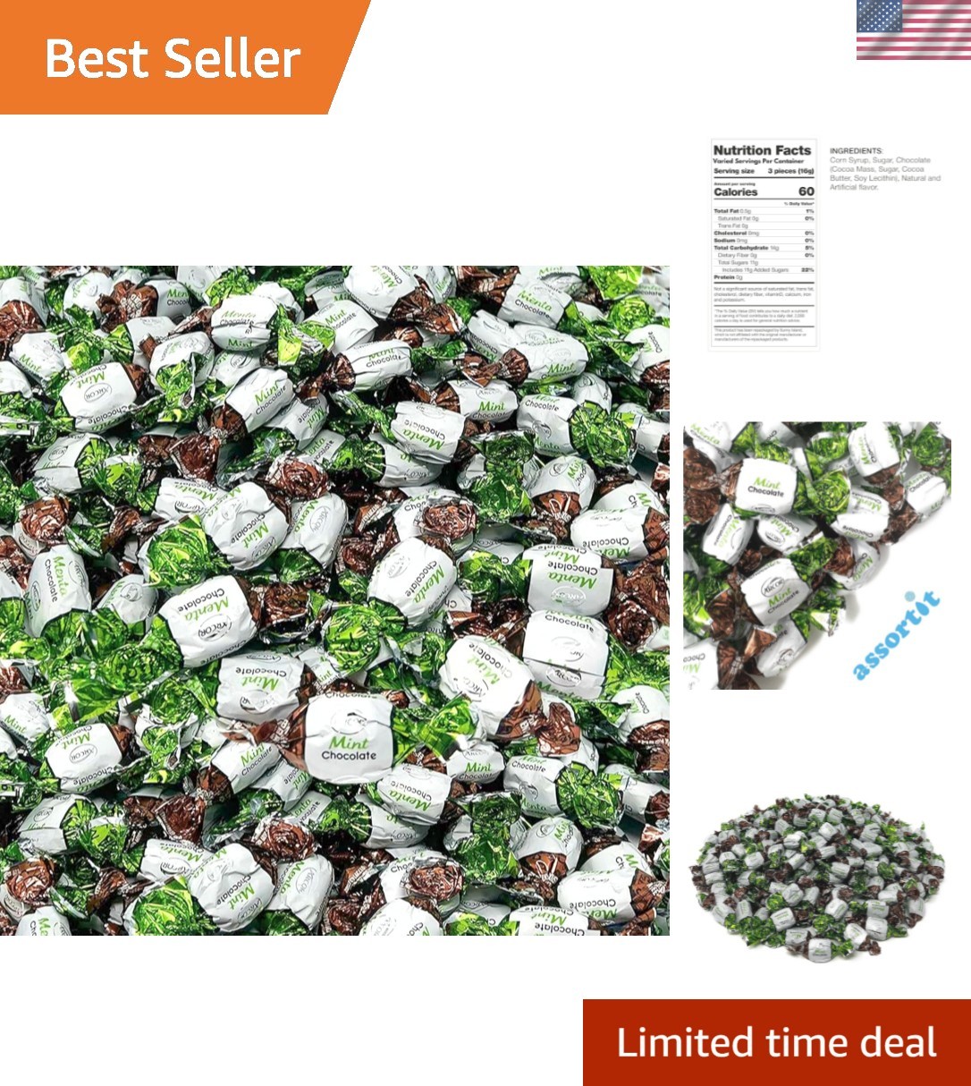 3 lb Resealable Bag of Mint Chocolate Hard Candies | Peanut Free – Sweet Treats