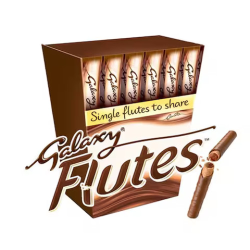 24 X Galaxy Chocolate Flutes Singles 11.25g Halal