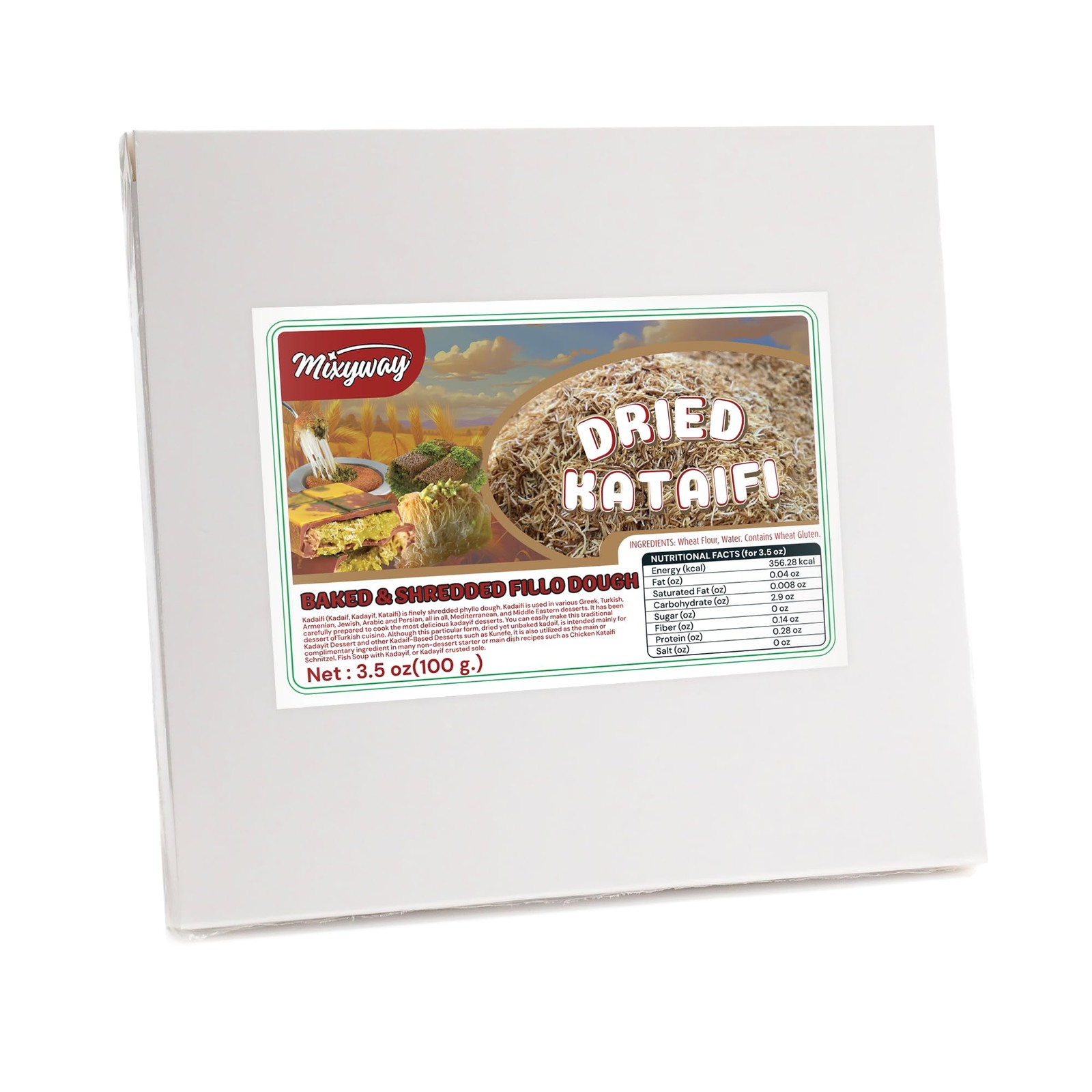 Toasted Kataifi Pastry -Baked & Roasted Shredded Fillo Dough 3.5 Oz