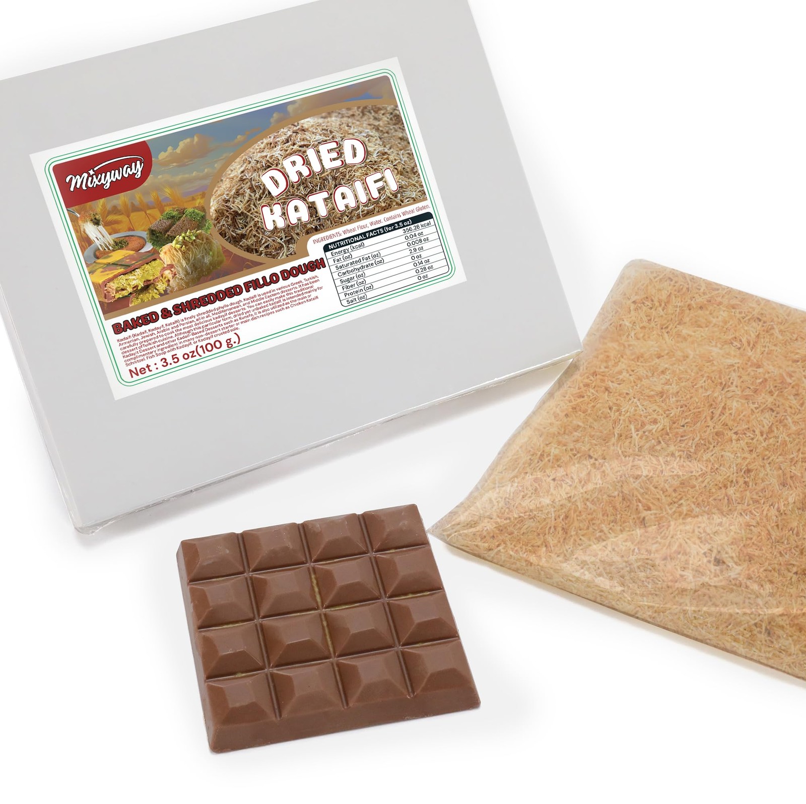 Toasted Kataifi Pastry -Baked & Roasted Shredded Fillo Dough 3.5 Oz
