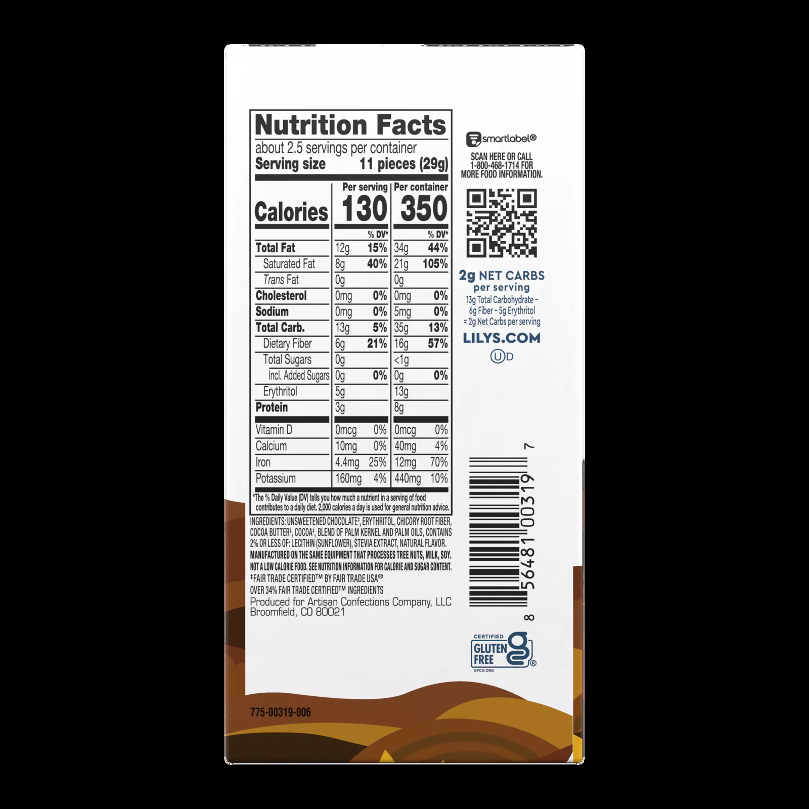 Lily’s Sweets Extra Dark 70% Chocolate Bar 2.8 oz (Pack Of 12)