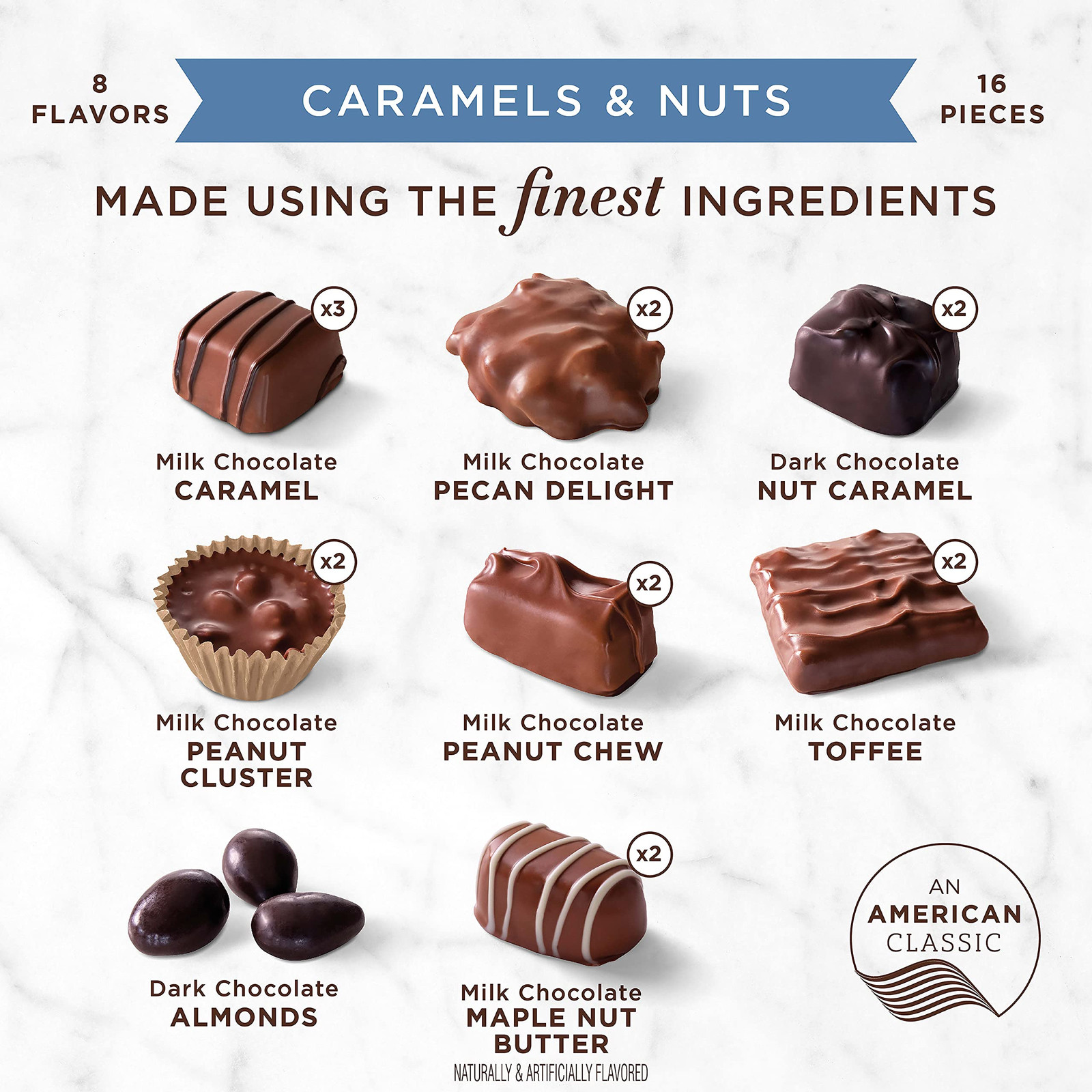 Russell Stover Caramels and Nuts Gift Box Assorted Chocolates 9.4oz