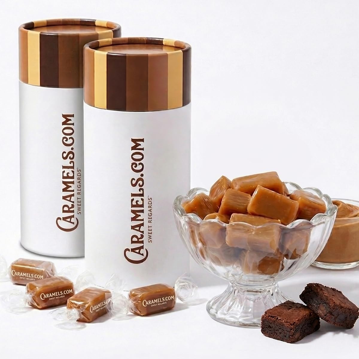 Gourmet Chocolate Brownie & Peanut Butter Caramels 2 Pack | Individually Wrap…