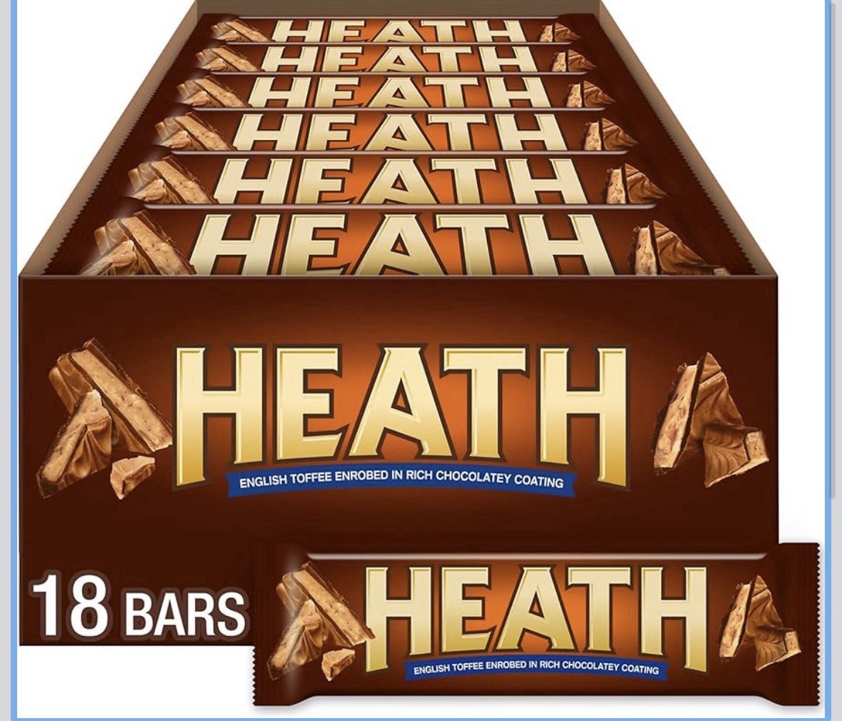 HEATH Milk Chocolate English Toffee Candy, 1.4 oz Bars (18 Count) BB 12/2026