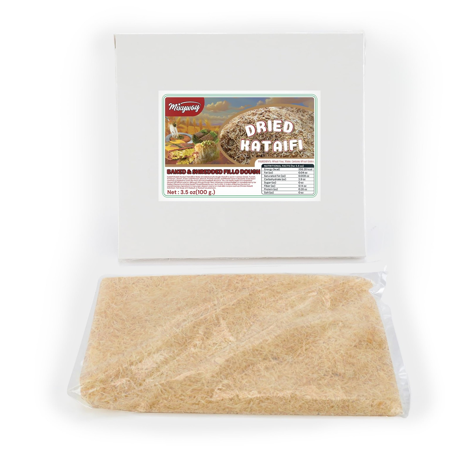 Toasted Kataifi Pastry -Baked & Roasted Shredded Fillo Dough 3.5 Oz