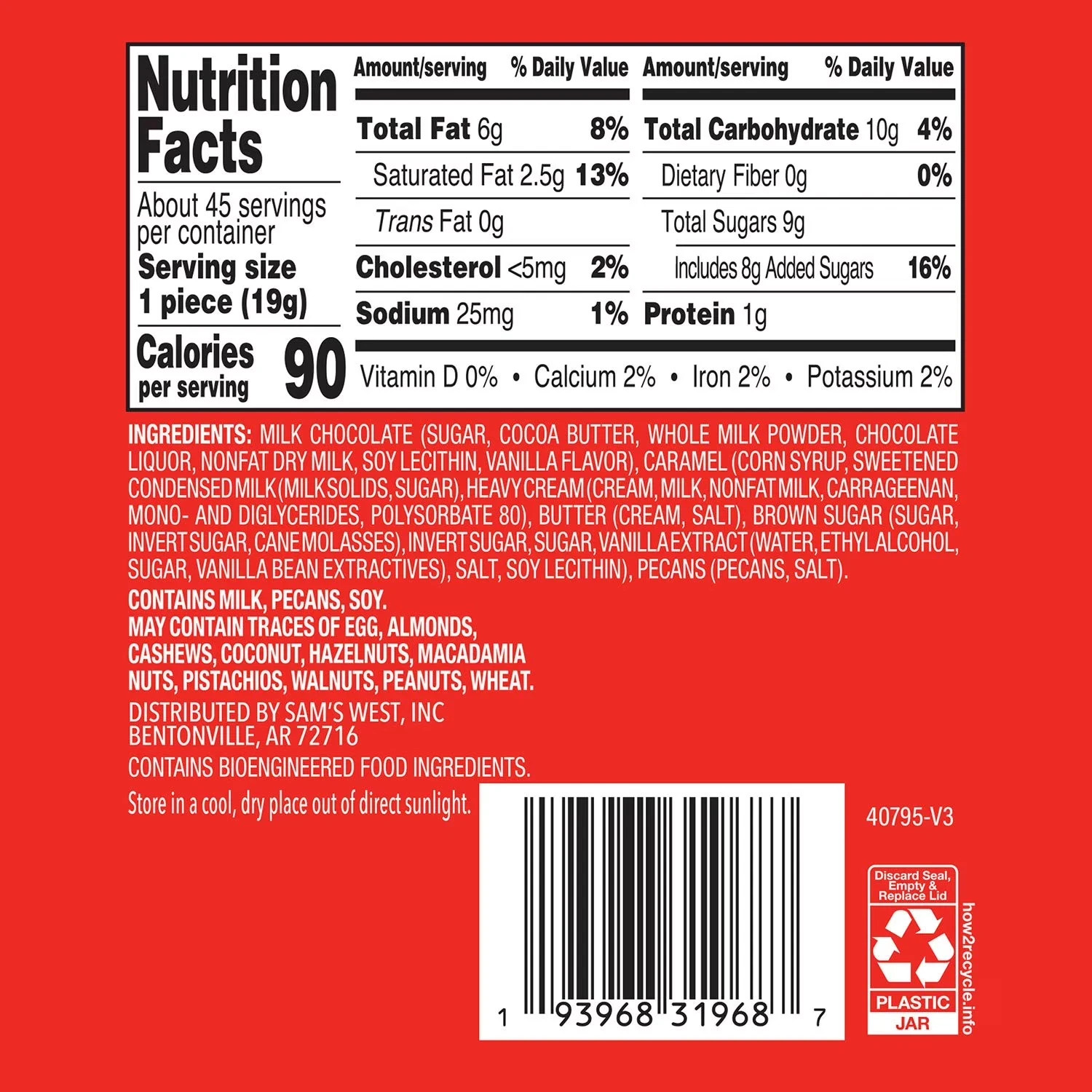 Member’s Mark Milk Chocolate Pecan Caramel Clusters, 30.2 oz.