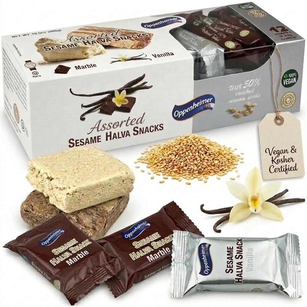 Assorted Sesame Halva Snacks Vanilla and Marble Flavors – Delicious Sweet Israel
