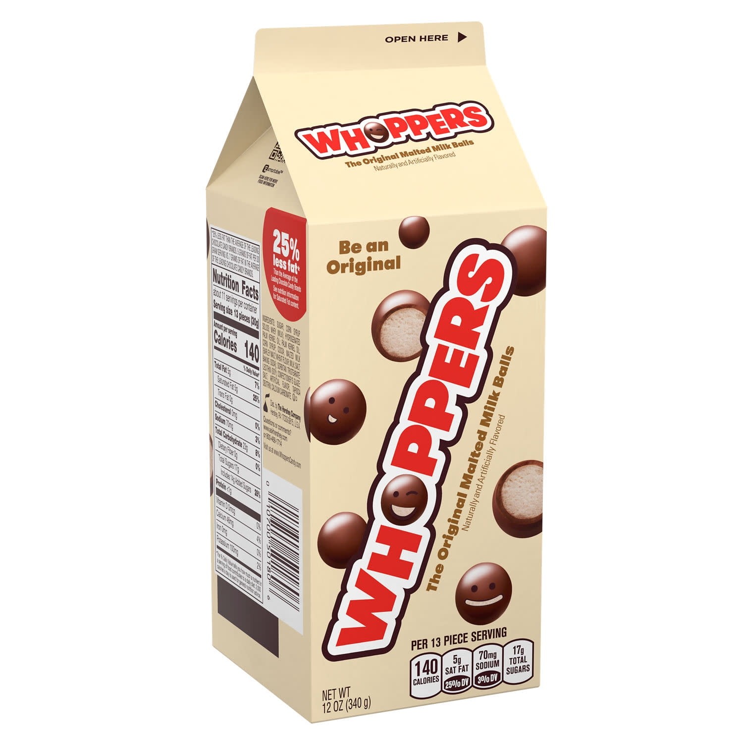 (4 pack) Whoppers Malted Milk Balls Candy, Carton 12 oz || Free Shipping