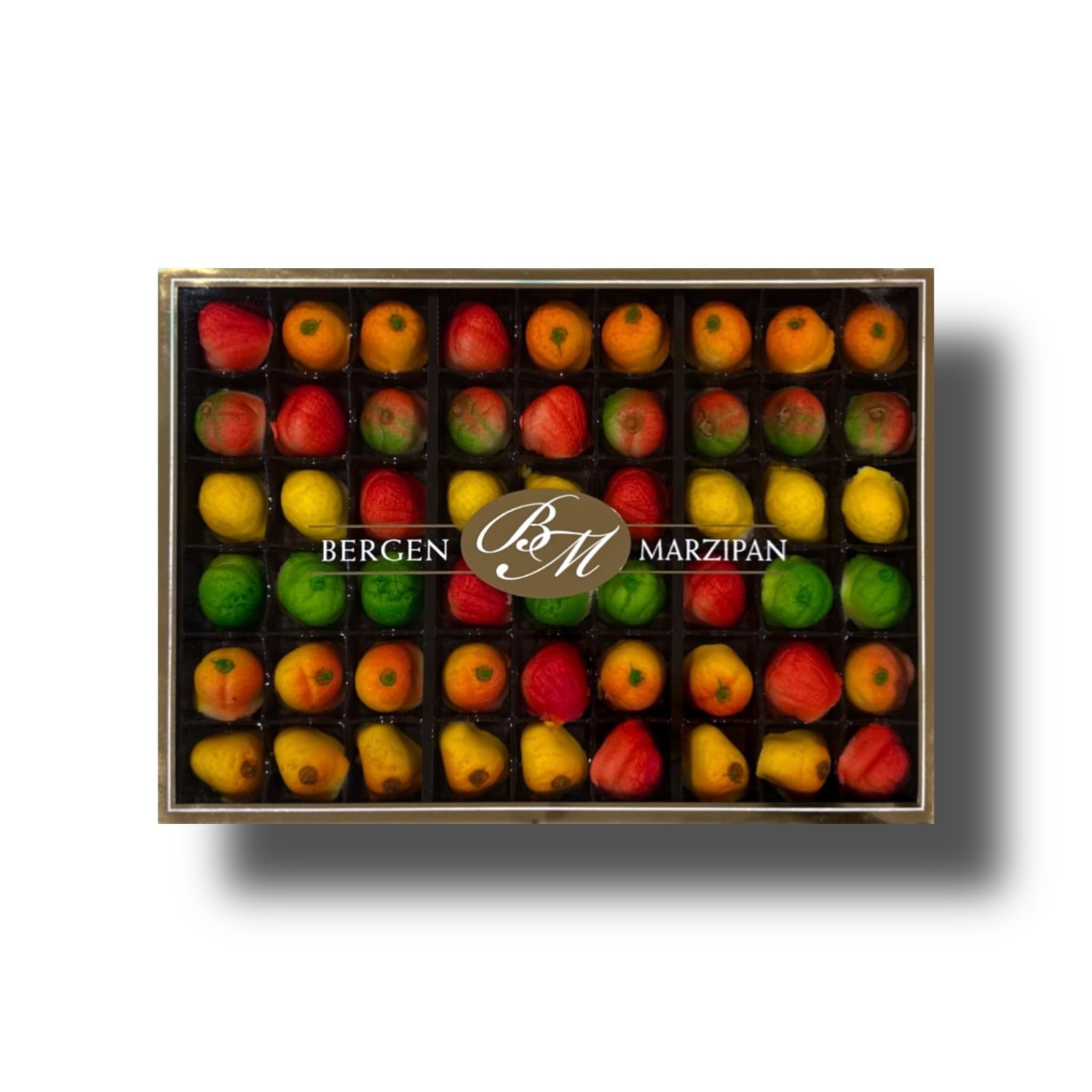 Delicious Marzipan Candy Assortment – 54 Piece Gold Gift Box, Perfect for Giftin