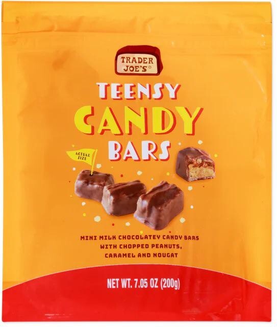 Trader Joe’s 7.05 oz TEENSY CANDY BARS Chocolate Like Mini Snickers *BB 12/2025*