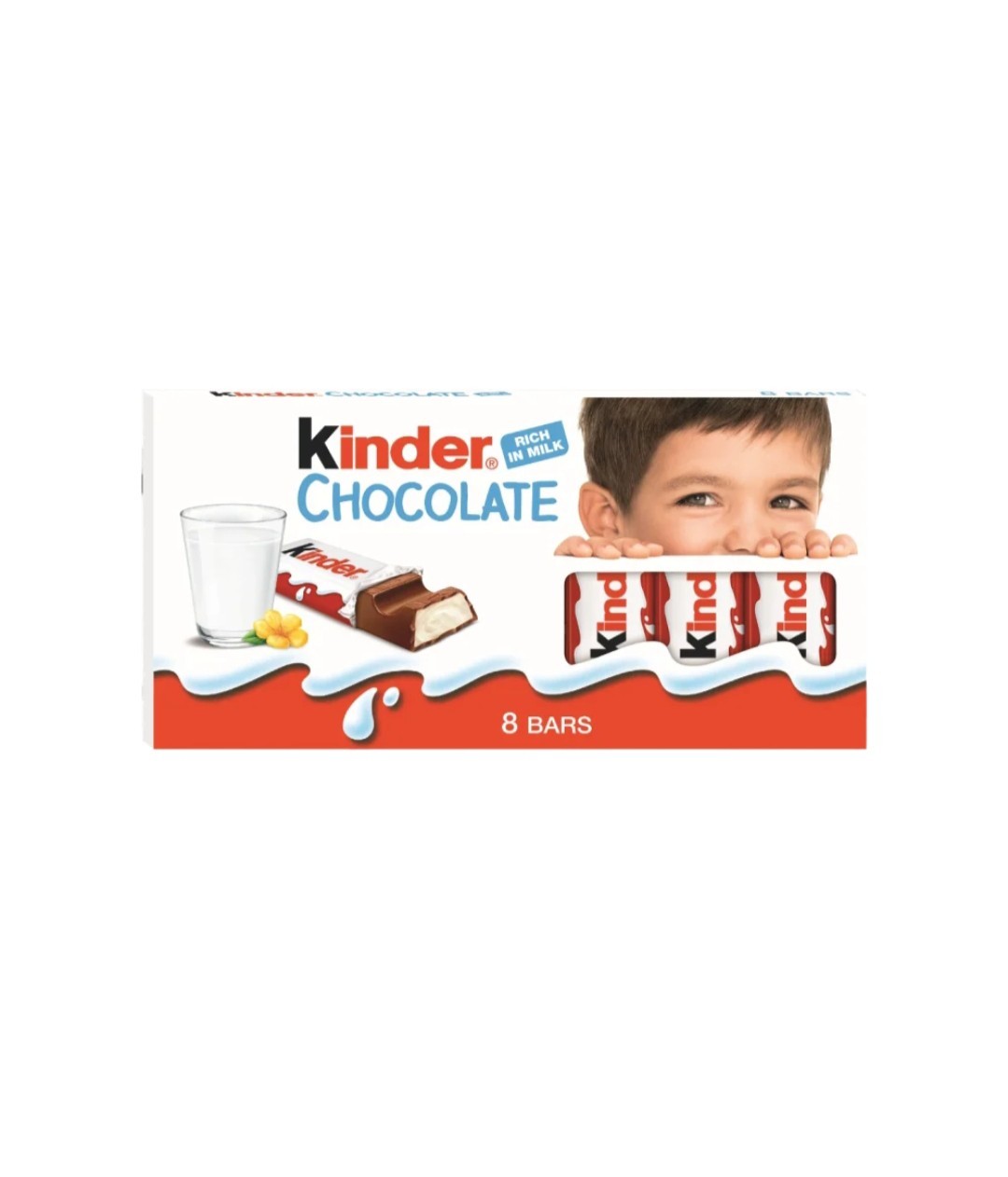 5X Kinder Milk Chocolate 8 Individually Wrapped Bars 100 Gram Each Pack Of 5