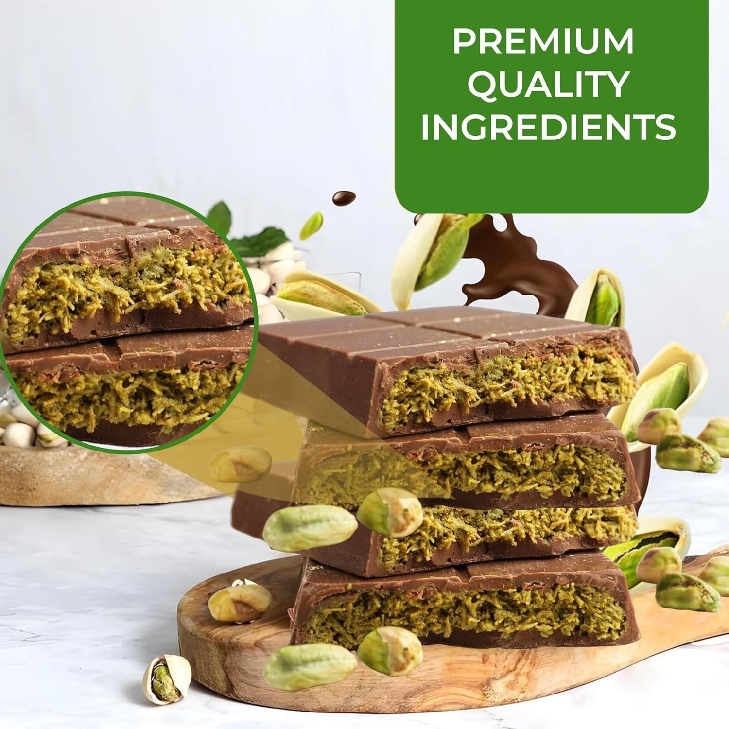 Dubai Chocolate Pistachio Knafeh Bar 3.35oz Viral Middle Eastern Candy