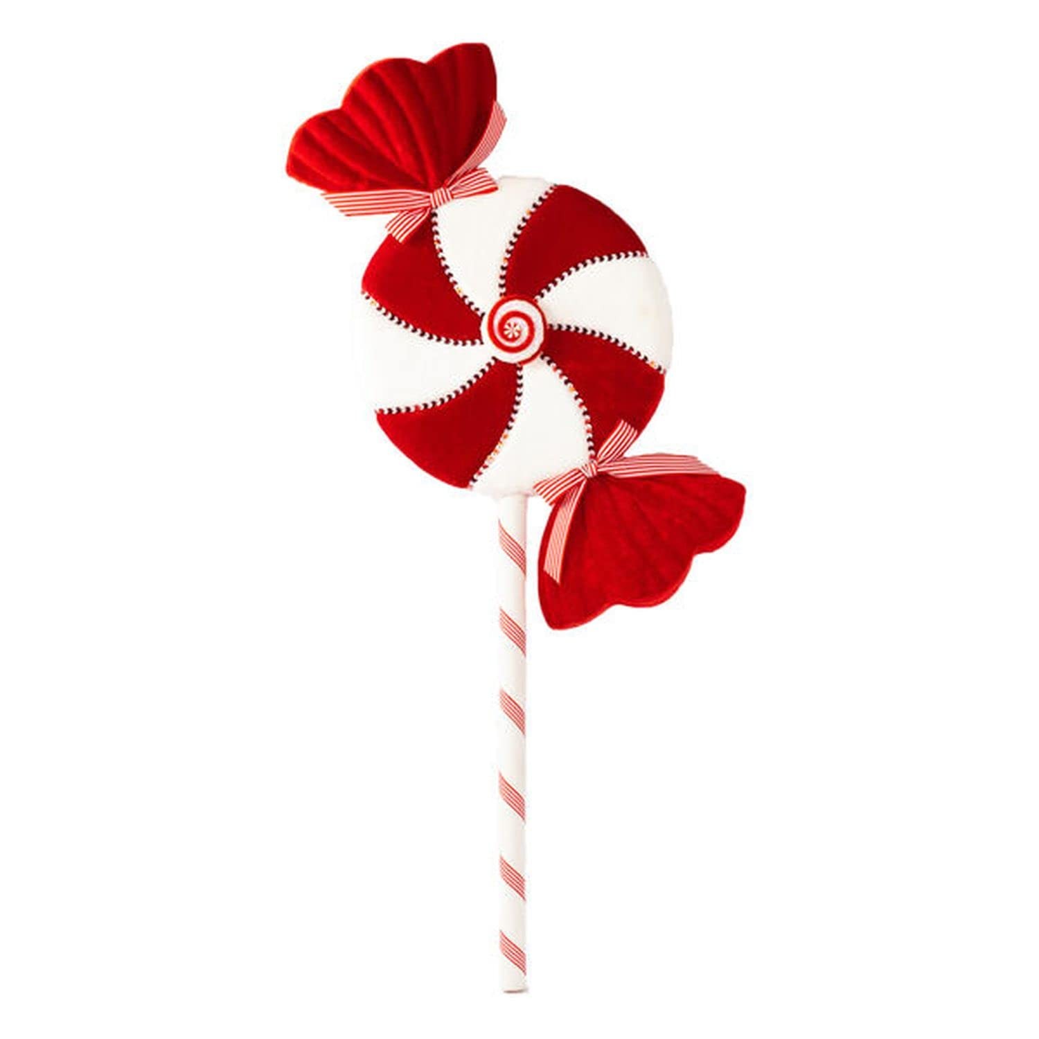 December Diamonds Candy Cane Lace 37″ Peppermint Candy Pick