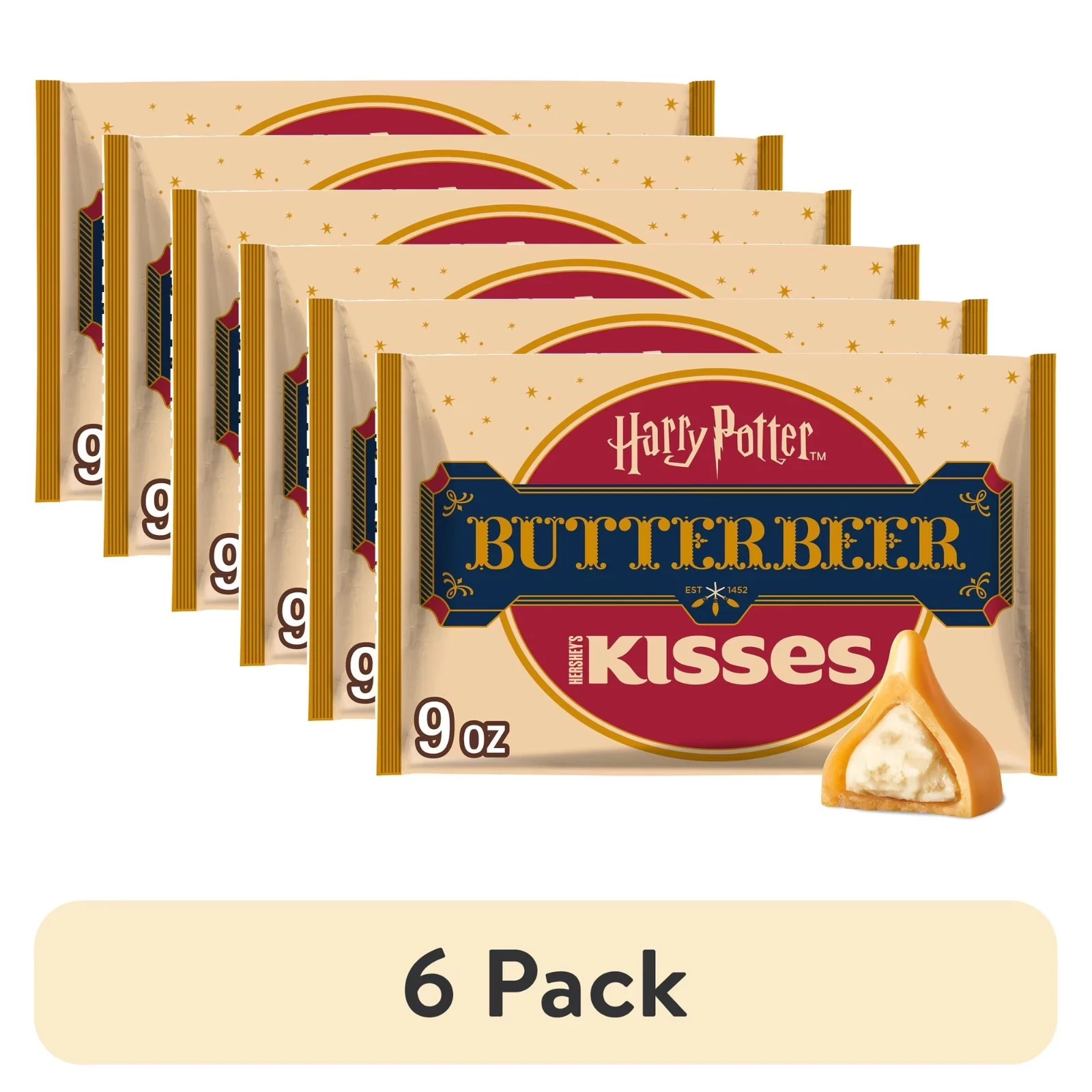 Hershey’s Kisses Butterbeer Crème Harry Potter Foils Candy, 9 Ounce (Pack of 6)
