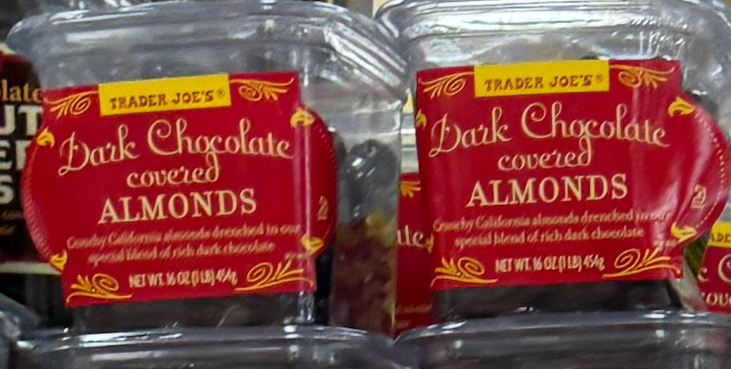 2x Trader Joe’s Chocolate Covered Crunchy Almonds Delicious Rich Dark Chocolate