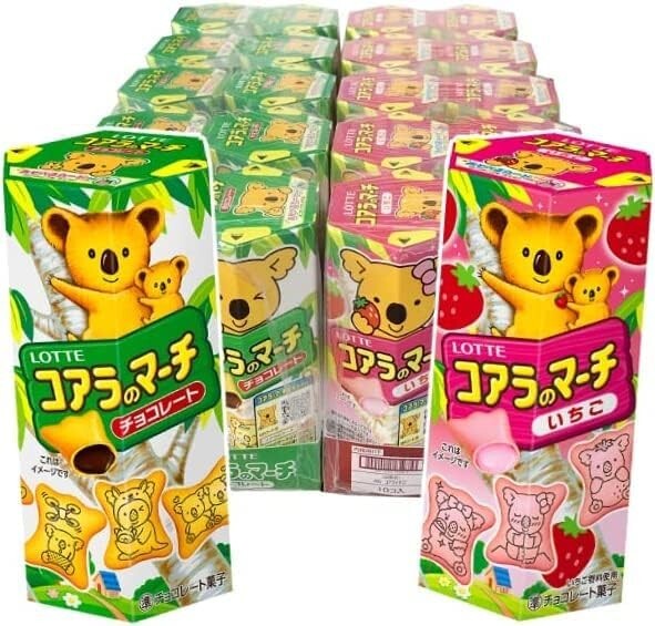 Lotte Koala’s March 48g x 20 boxes (2 types x 10 boxes each) Chocolate/Strawbery
