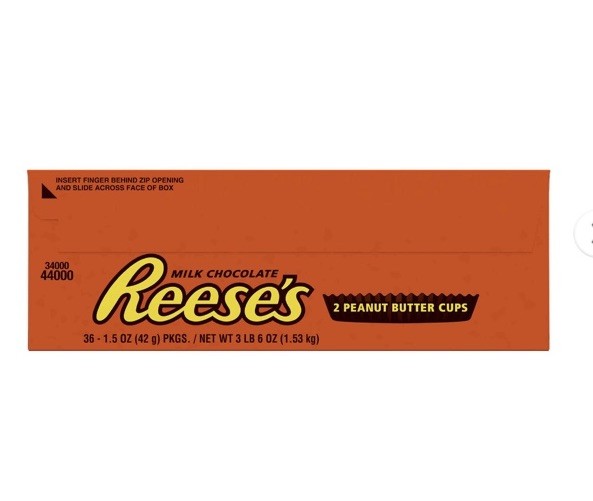 Reese’s Peanut Butter Cups Milk Chocolate Candy Box, 36 Count