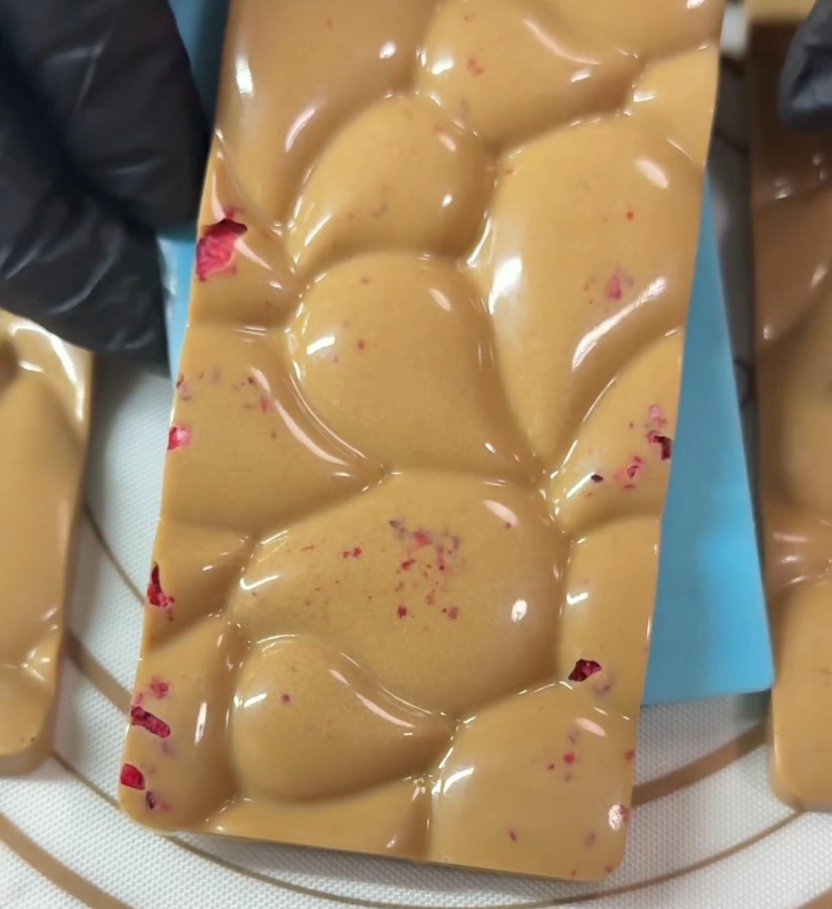 Smooth Belgian Gold Caramel chocolate handcrafted in Los Angeles elegant gift.