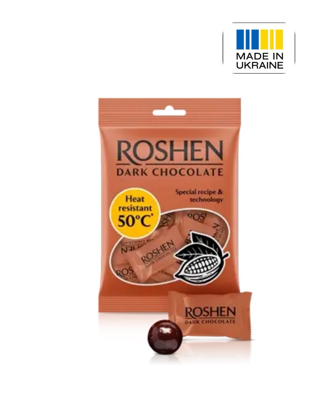 Roshen Heat Resistant Dark Chocolate 50°C 2x80g Ukrainian Candy