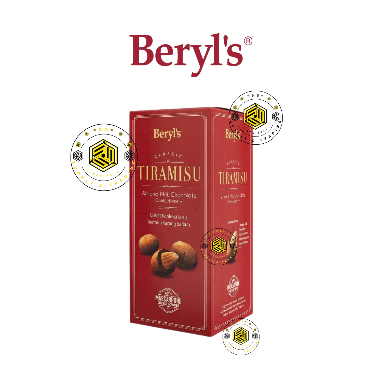 Beryl’s Classic Tiramisu Almond Milk Chocolate 180g