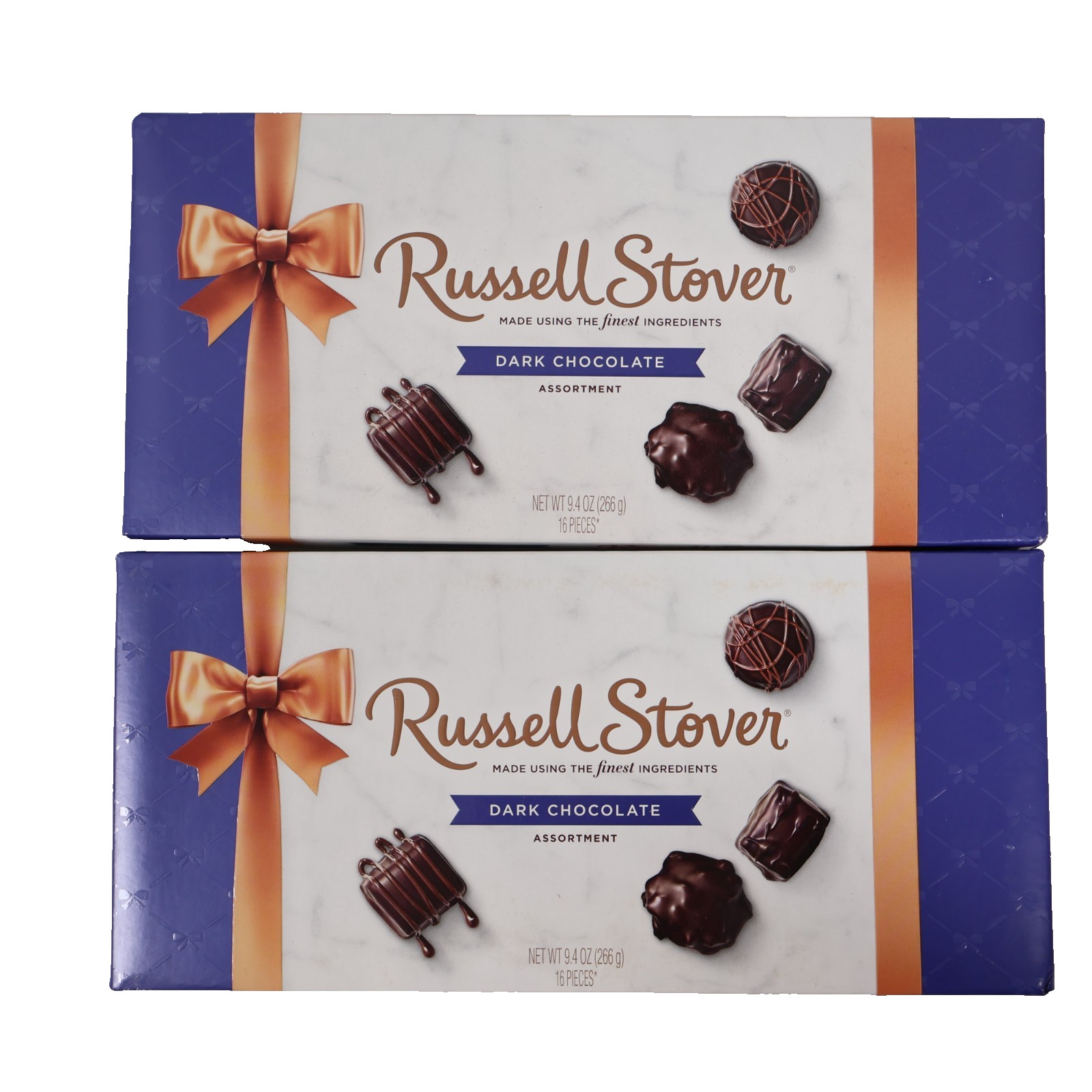 2 PACK Russell Stover Assorted Dark Chocolate Gift Box 16pc 9.4oz BB 07/2026+