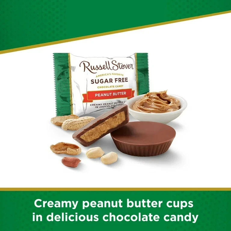 Russell Stover Sugar-Free, 4 Flavor Mix, Bulk Chocolate Candy Bars (1 Pound)