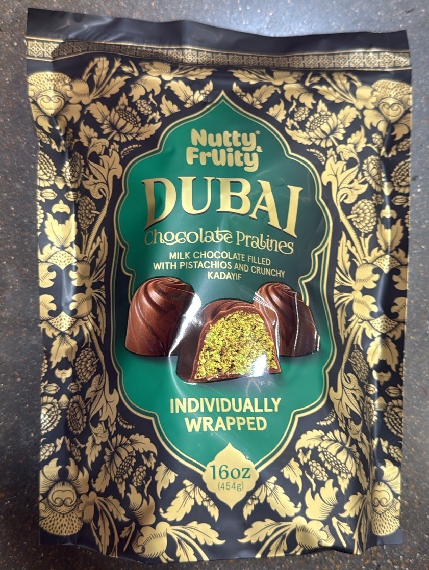 Nutty & Fruity Dubai Chocolate Pralines Milk Chocolate Pistachio 16 oz Bag