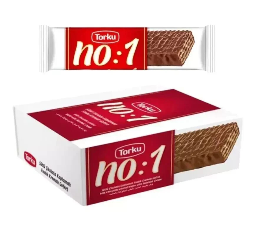 12X Torku No.1 Chocolate Milk Cream Wafer 28 Gram شوكولاتة توركو نمبر ون ويفر