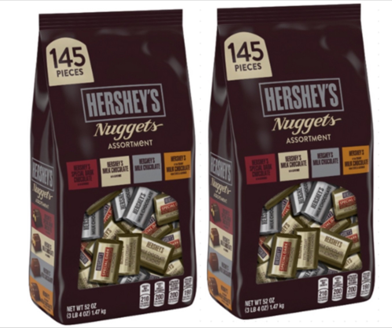 2 Pack-Hershey’s Nuggets Assortment, Variety Pack, 145-count, 52 Oz.