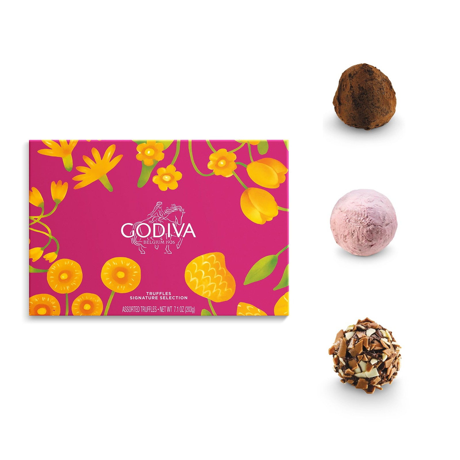 Godiva Signature Truffles Limited Edition Spring Gift Box, Belgian Dark & Mil…