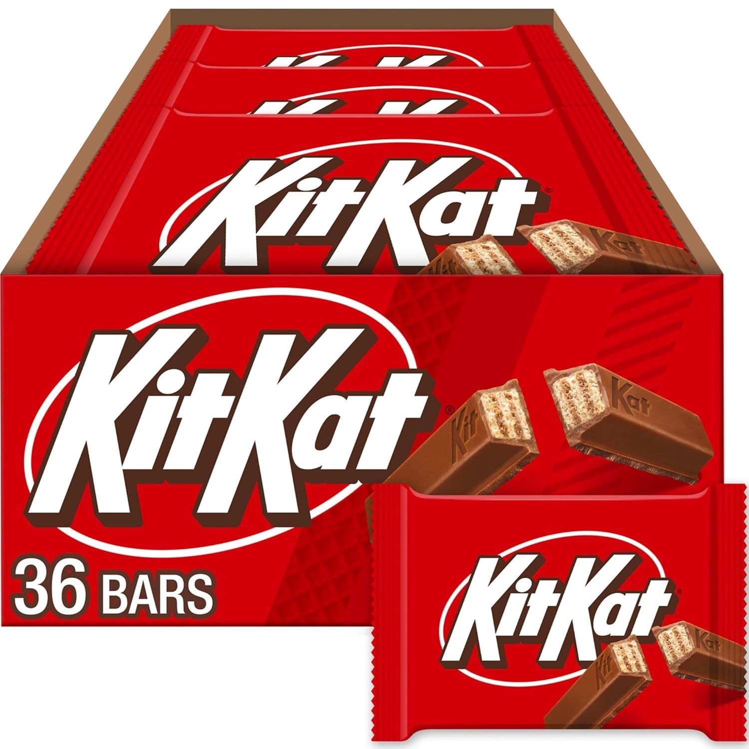 Bulk Milk Chocolate Wafer Bars, 36 x 1.5 oz Packs – Kosher & Perfect for Sharing