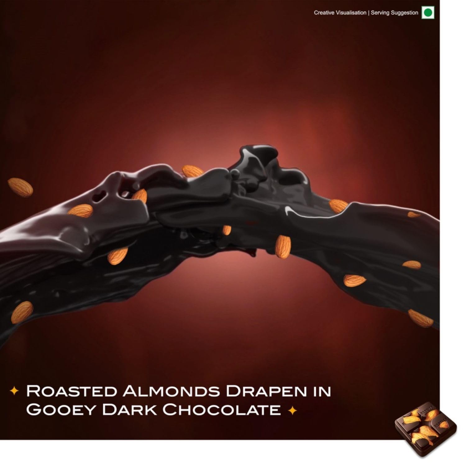 Fabelle Loaded Secret Luxury Dark Chocolate Bar – 115g 33% Whole Visible Almonds