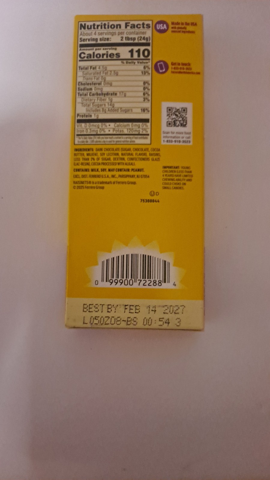 Raisinets Dark Chocolate 5 Boxes 3.1 Oz Raisins Covered In Chocolate