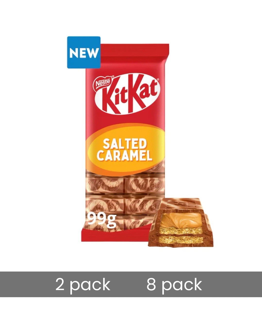 Kit Kat Salted caramel milk chocolate with wafer and filling 99g (2 pack,8 pack)