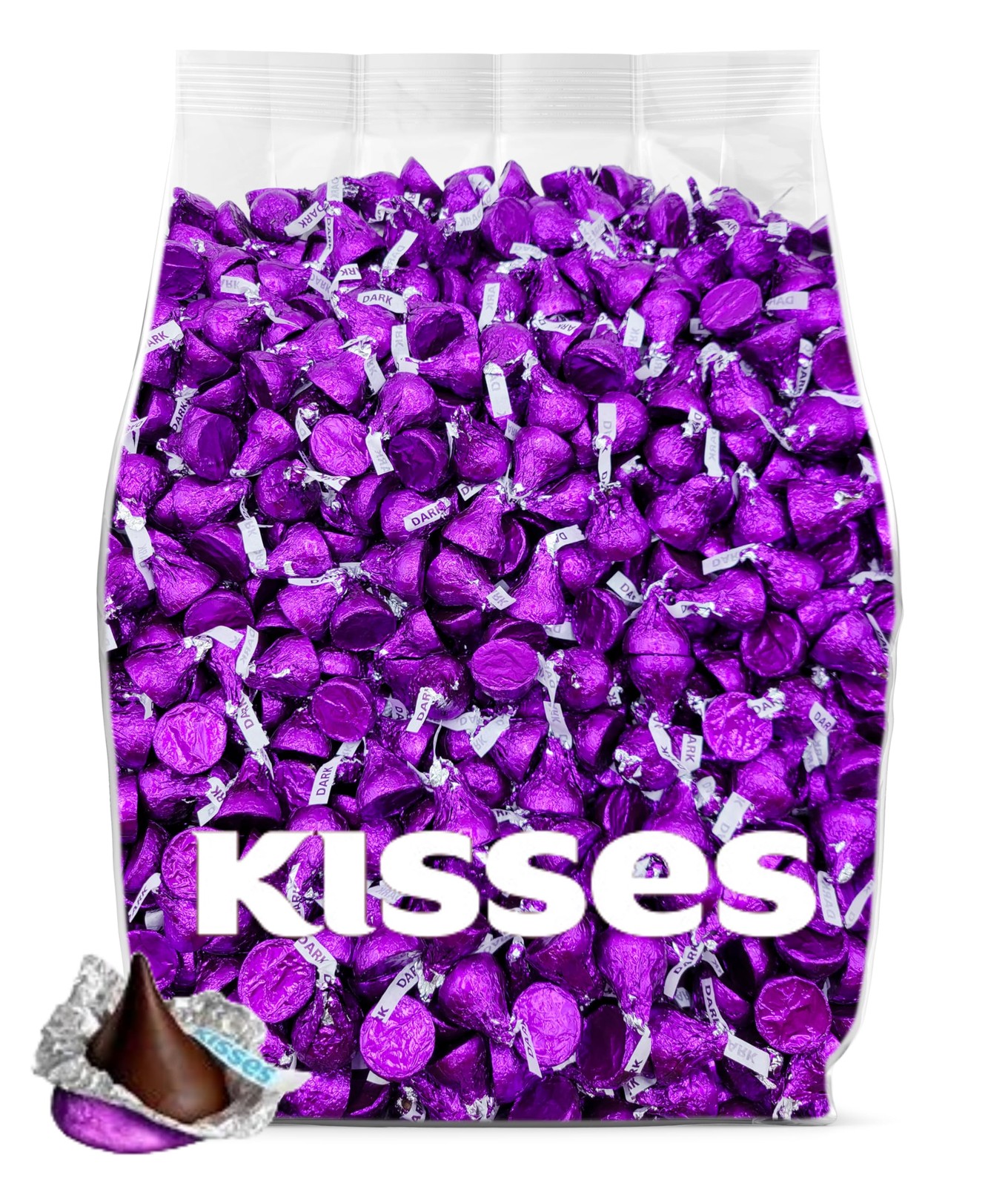 Dark Chocolate Kisses Bulk – 200 Pieces Dark Chocolate Individually Wrapped K…