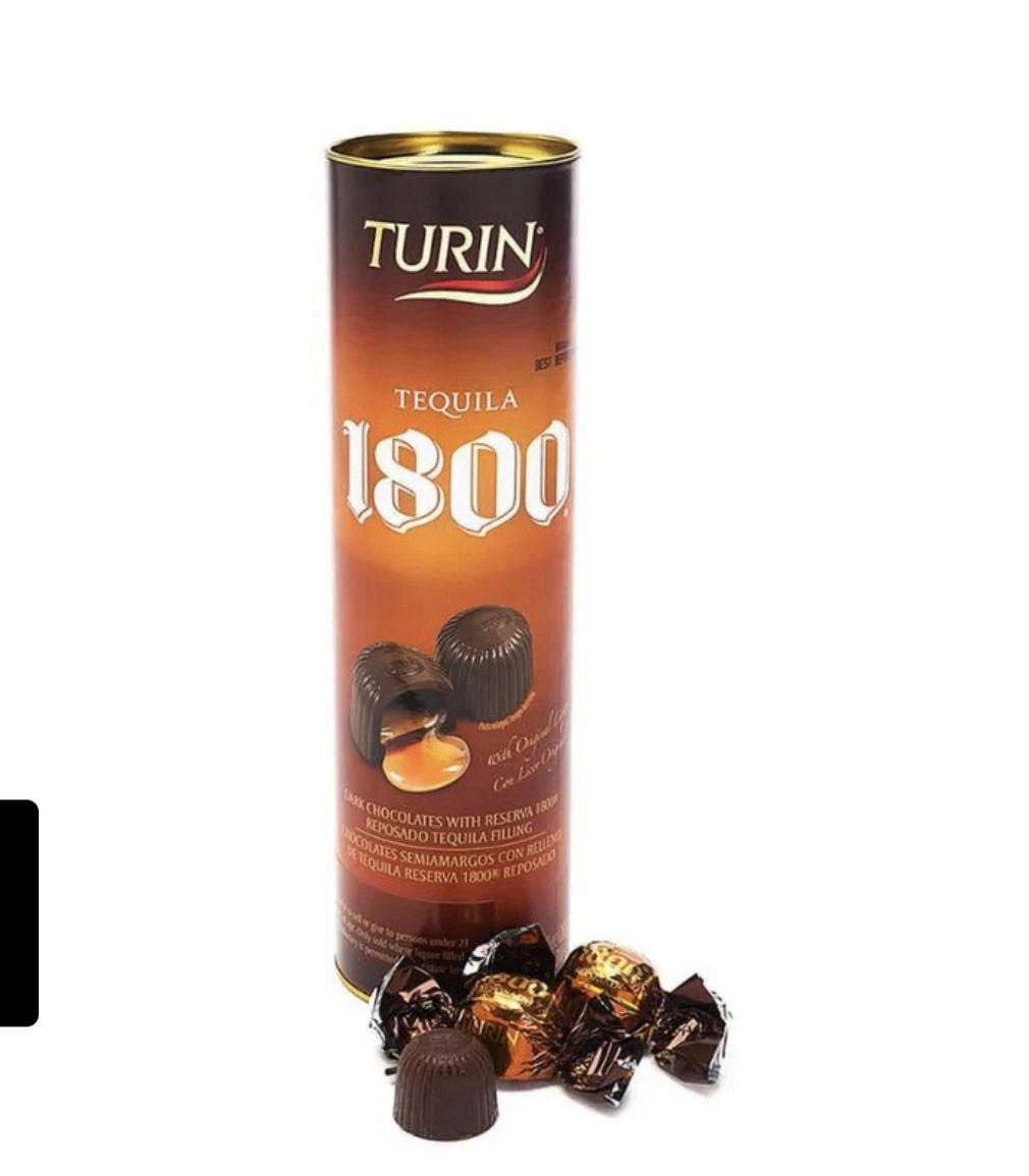 Turin 1800 Tequila Liquor Chocolate Sweet Assortment Tube 7 oz