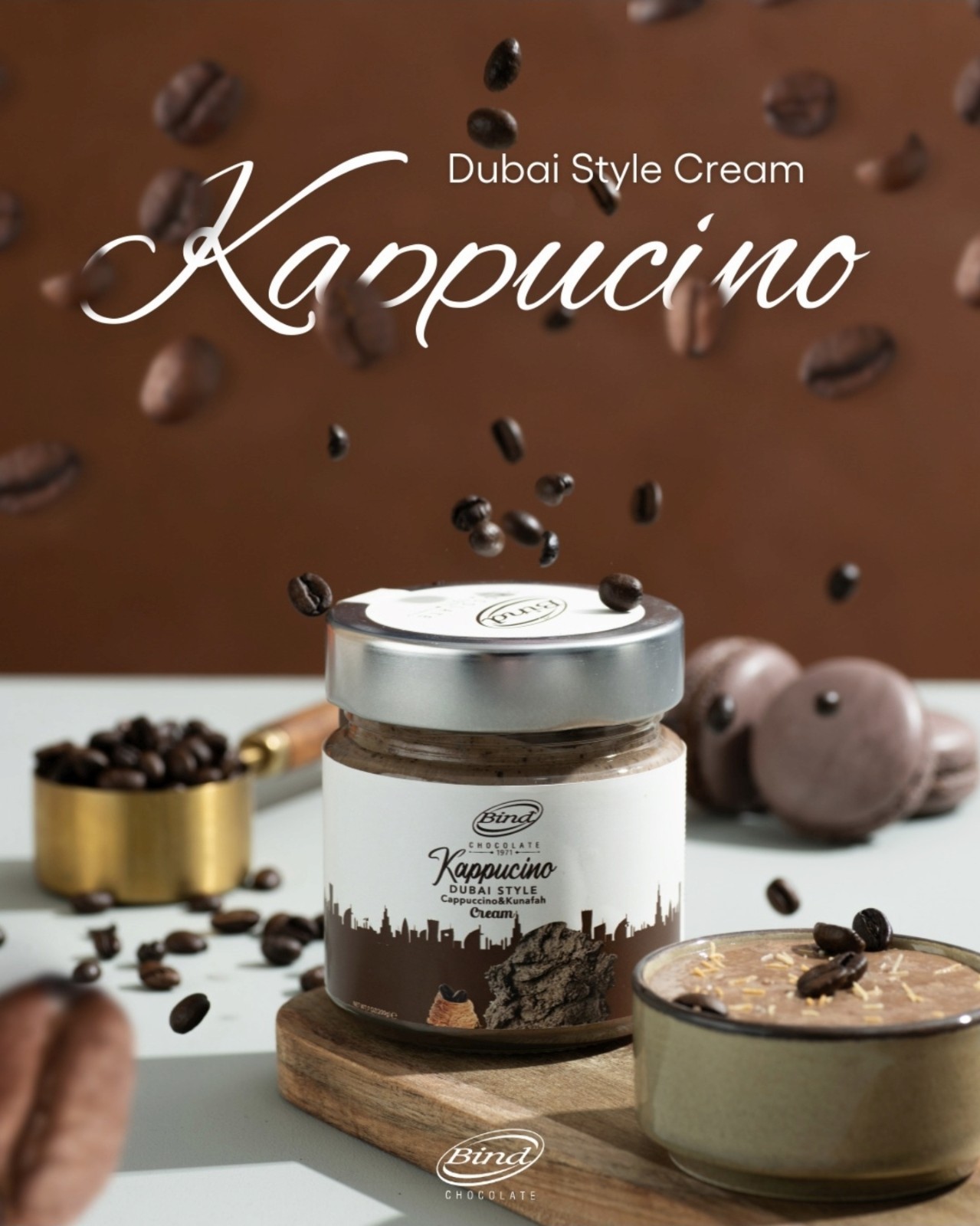 Bind Chocolate – Kappucino Dubai Style Cappuccino & Kunafah Cream – 7oz – NEW